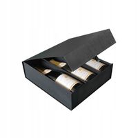 PUDEŁKO PREZENTOWE NA WINA ZESTAWY ZAMYKANE NA MAGNES CZARNE 32x27x8,5 cm