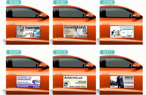 Magnes na samochód reklama magnetyczna 60x30 KOMPLEKSOWE USŁUGI PPOŻ BHP na Arena.pl