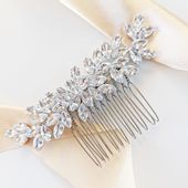 Grzebyk do włosów w stylu GLAM ślub wesele bardzo BŁYSZCZĄCY do boczne