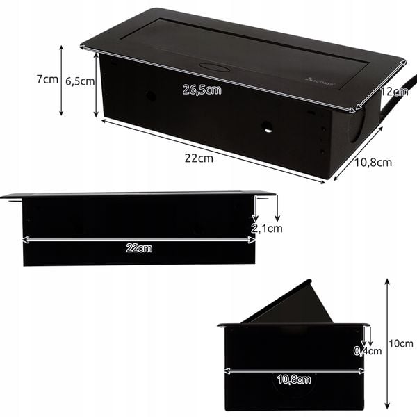 Gniazdo Chowane w Blat Nablatowe Gniazdko + 2 USB zdjęcie 2