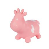 Gumowy skoczek Hoppimals krówka różowa + pompka