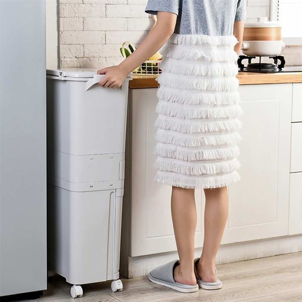 Kosz pojemnik odpady do segregacji 42L kremowy Nardan zdjęcie 13