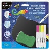 zestaw markery kredowe z tablicą magnetyczną kidea