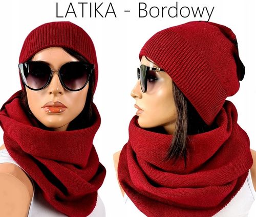 POLSKI KOMPLET CZAPKA + DUŻY KOMIN CIEPŁY - KOLORY na Arena.pl