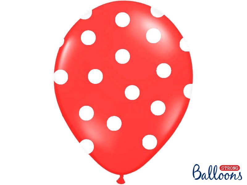 Balony czerwone w białe kropki pin up zdjęcie 1