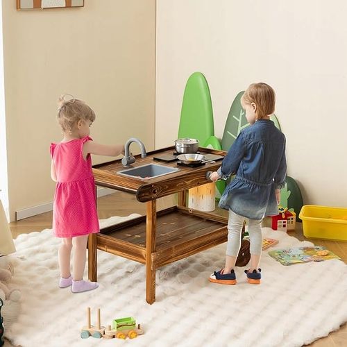 Kuchnia błotna dla dzieci z uchwytem brązowa na Arena.pl