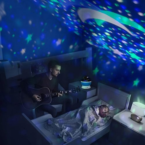 LAMPKA NOCNA PROJEKTOR GWIAZD NIEBA OBROTOWA 2w1 na Arena.pl