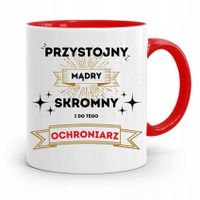 Dla Ochroniarza Stróża Kubek Czerwony Na Prezent Z Nadrukiem Ze Zdjęciem