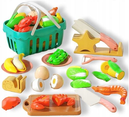 ZESTAW KUCHNIA SKLEP DLA DZIECI DO KROJENIA OWOCE WARZYWA NA RZEP KOSZYK na Arena.pl