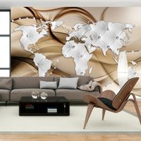 Fototapeta - Mapa świata - Biały & Diamenty 300x210