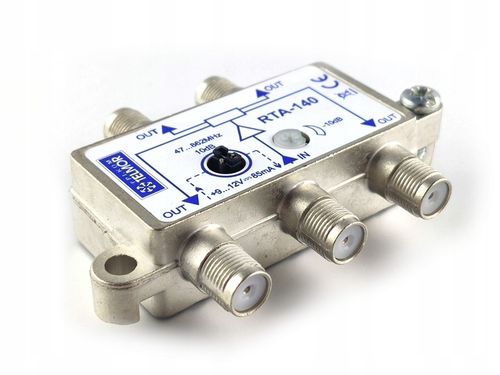 Wzmacniacz z rozdzielaczem Telkom-Telmor RTA-140 + wtyk F na Arena.pl
