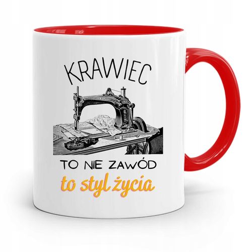 Kubek Czerwony Krawca Krawcowej To Styl Życia Z Nadrukiem Ze Zdjęciem na Arena.pl