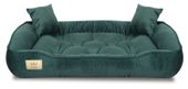 Legowisko dla psa kojec 100x75 cm welur ciemnozielony Indygosklep