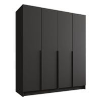 Szafa SANTI I 200 cm-pojemna garderoba-CZARNY+CZARNY
