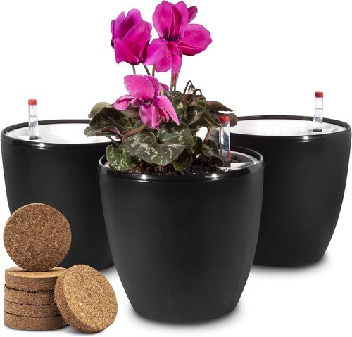 Donice z systemem nawadniania czarne 3 szt na Arena.pl