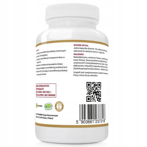 ŻELAZO CHELAT WITAMINA B9 B12 C DLA KOBIET WEGAN na Arena.pl