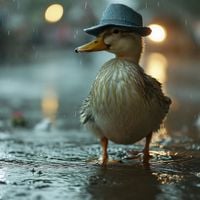 Plakat 80x80cm Kaczka w Kapeluszu