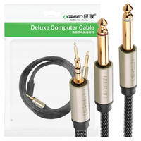 ugreen av126 kabel trs 3.5 mm do 2x ts - 1m (szary)