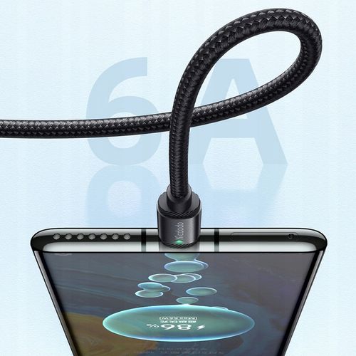 MCDODO KABEL USB-C SZYBKIE ŁADOWANIE DO SAMSUNG XIAOMI TYP C 6A 120W 2M LED na Arena.pl