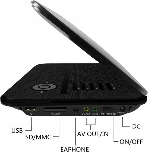 PRZENOŚNY ODTWARZACZ DVD 9,5'' SENDERS USB na Arena.pl