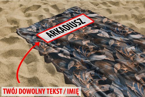 RĘCZNIK Liście z twoim dowolnym tekstem 100x50cm 041C na Arena.pl