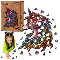 puzzle drewniane tęczowy jednorożec a3 dla dzieci puza3-00715