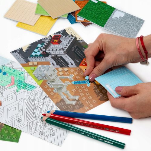 Kolorowanka + kreatywna mozaika dla chłopca MINECRAFT zestaw KIDEA na Arena.pl