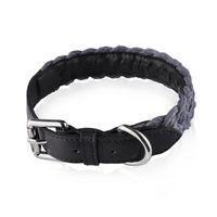 skórzana obroża dla psa rozmiar l pleciona odcienie szarości petsome 12p06l