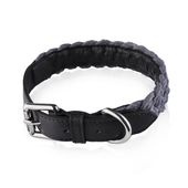 skórzana obroża dla psa rozmiar l pleciona odcienie szarości petsome 12p06l