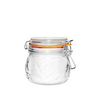 SŁOIK SZKLANY Z KLIPSEM KLAMRĄ WEK ART SYPKIE DŻEM 0,5 L