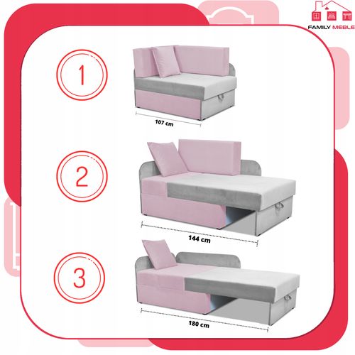 Narożnik dziecięcy Denis Duo rozkładany pojemnik łóżko dzieci materac kubuś na Arena.pl