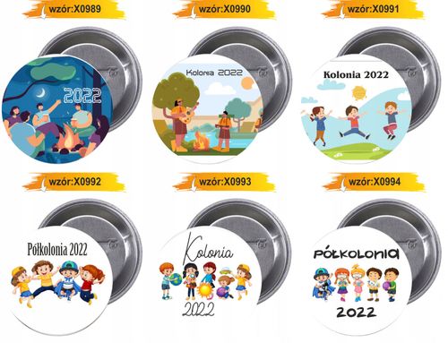 Przypinki buttony PÓŁKOLONIA 2022 SUPER JAKOŚĆ na Arena.pl
