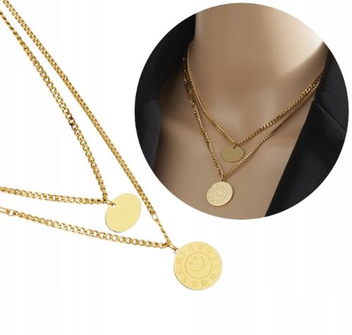 Pozłacany Naszyjnik Stal Chirurgiczna Złoty 18K na Arena.pl