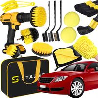 ZESTAW DETAILINGOWY DO CZYSZCZENIA SAMOCHODU SZCZOTKI PADY ORGANIZER XXL