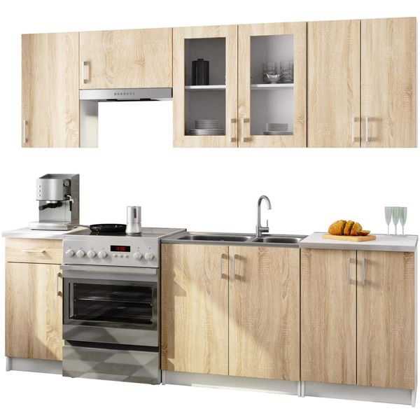 Szafka kuchenna LIMA witryna wisząca 80 cm H720 - biała dąb sonoma zdjęcie 6