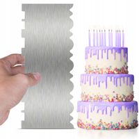 METALOWA SKROBKA SZPATUŁKA GRZEBIEŃ DO DEKORACJI MASY KREMU TORTÓW