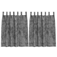 Zasłona z zasłonami 2 pcs Szary 140 x 140 cm Aksamit