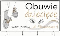 BANER REKLAMOWY 130x80cm projekt w cenie oczkowany OBUWIE DZIECIĘCE