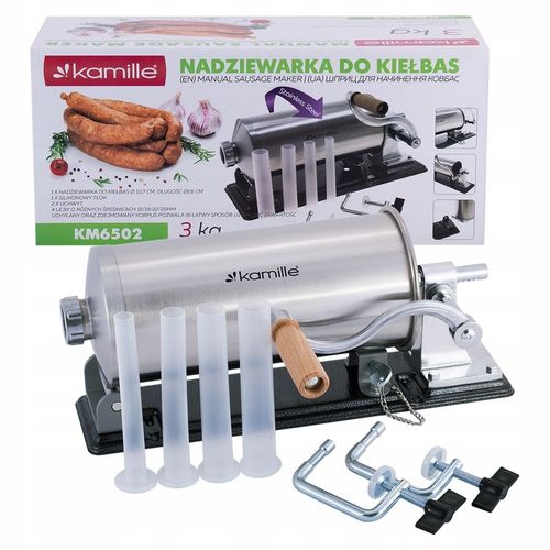 NADZIEWARKA DO KIEŁBAS 3 kg MASZYNKA Lewarek do KIEŁBASY SZPRYCA KAMILLE na Arena.pl