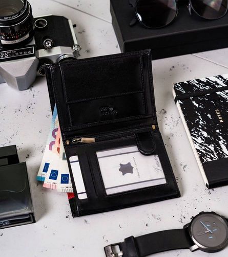 skórzany, duży portfel męski w orientacji pionowej — peterson na Arena.pl