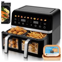 Frytkownica Beztłuszczowa 10L Air Fryer Frytownica Dwukomorowa Duża 2800W