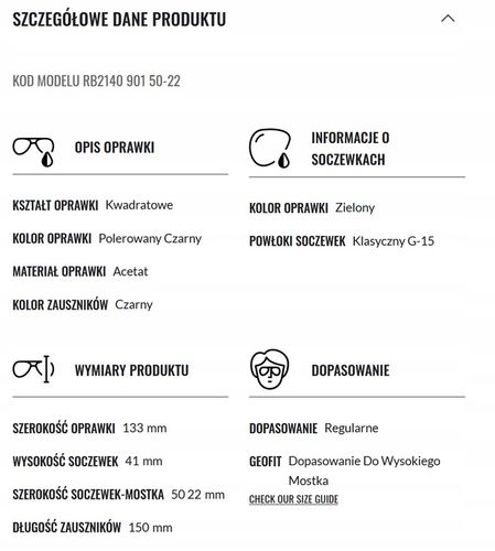 Okulary przeciwsłoneczne RAY-BAN WAYFARER CLASSIC uniseks rozmiar L na Arena.pl