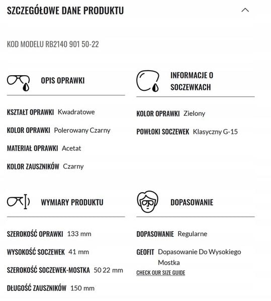 Okulary przeciwsłoneczne RAY-BAN WAYFARER CLASSIC uniseks rozmiar L zdjęcie 4