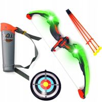 ŁUK ŚWIECĄCY TARCZA STRZAŁY DLA DZIECI ZESTAW