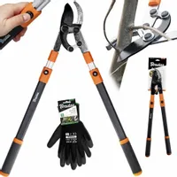 SEKATOR TELESKOPOWY KOWADEŁKOWY DO GAŁĘZI KRZEWÓW PĘDÓW OGRODOWY + RĘKAWICE