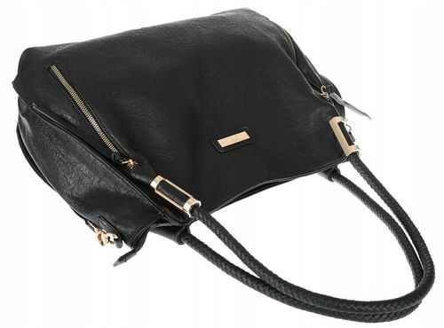 Torebka Damska Shopper Worek Pojemna Miejska Modna Torba CH7721 Czarna na Arena.pl