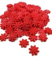 Stokrotki małe cukrowe czerwone na tort, babeczki 20g