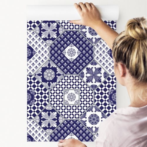 Tapeta Do Kuchni ORNAMENTY Patchwork Kafelki Dekor na Arena.pl