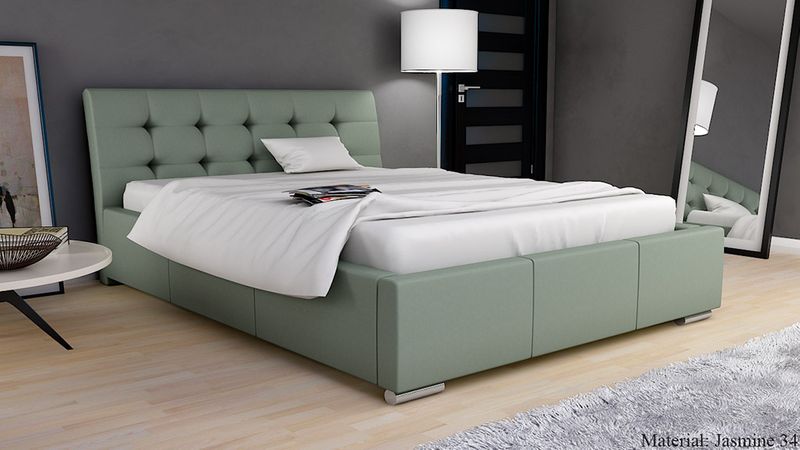 ŁÓŻKO SYPIALNIANE 180x200 Z STELAŻEM I POJEMNIKIEM ŁÓŻKO TAPICEROWANE zdjęcie 11