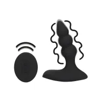 loveline plug z wibracją i pilotem, licorice black, anatomiczny